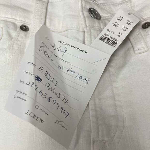 J.Crew 9” mid-rise toothpick Jean in white - Picture 2 of 9